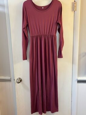 Long Sleeve Mauve Maxi Dress - Elegant Everyday